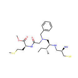 CC[C@@H](C)[C@@H](CN(CC(=O)N[C@@H](CCSC)C(=O)OC)Cc1ccccc1)NC[C@@H](N)CS ZINC000026579869