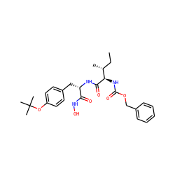 CC[C@@H](C)[C@@H](NC(=O)OCc1ccccc1)C(=O)N[C@@H](Cc1ccc(OC(C)(C)C)cc1)C(=O)NO ZINC000026500174