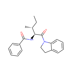 CC[C@@H](C)[C@H](NC(=O)c1ccccc1)C(=O)N1CCc2ccccc21 ZINC000003325495