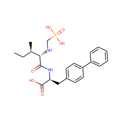 CC[C@@H](C)[C@H](NCP(=O)(O)O)C(=O)N[C@@H](Cc1ccc(-c2ccccc2)cc1)C(=O)O ZINC000026649315