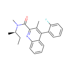 CC[C@@H](C)N(C)C(=O)c1nc2ccccc2c(-c2ccccc2F)c1C ZINC000000590048