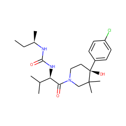 CC[C@@H](C)NC(=O)N[C@@H](C(=O)N1CC[C@](O)(c2ccc(Cl)cc2)C(C)(C)C1)C(C)C ZINC000168176938