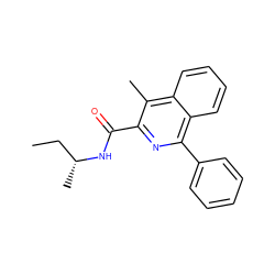 CC[C@@H](C)NC(=O)c1nc(-c2ccccc2)c2ccccc2c1C ZINC000013765086