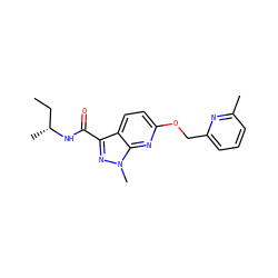 CC[C@@H](C)NC(=O)c1nn(C)c2nc(OCc3cccc(C)n3)ccc12 ZINC000103262430