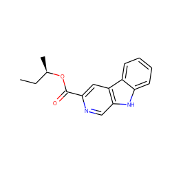 CC[C@@H](C)OC(=O)c1cc2c(cn1)[nH]c1ccccc12 ZINC000064513829