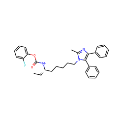 CC[C@@H](CCCCCn1c(C)nc(-c2ccccc2)c1-c1ccccc1)NC(=O)Oc1ccccc1F ZINC000028821686