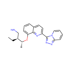 CC[C@@H](CN)[C@@H](C)Oc1cccc2ccc(-c3nnc4ccccn34)nc12 ZINC000096174981