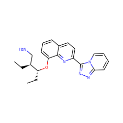 CC[C@@H](CN)[C@@H](CC)Oc1cccc2ccc(-c3nnc4ccccn34)nc12 ZINC000096174977