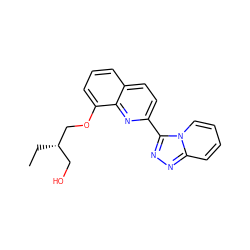 CC[C@@H](CO)COc1cccc2ccc(-c3nnc4ccccn34)nc12 ZINC000096175120