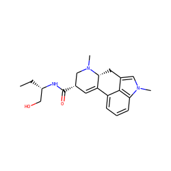 CC[C@@H](CO)NC(=O)[C@H]1C=C2c3cccc4c3c(cn4C)C[C@H]2N(C)C1 ZINC000053267869