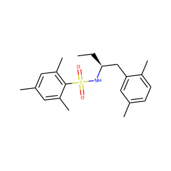 CC[C@@H](Cc1cc(C)ccc1C)NS(=O)(=O)c1c(C)cc(C)cc1C ZINC000103251345