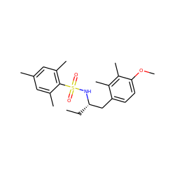 CC[C@@H](Cc1ccc(OC)c(C)c1C)NS(=O)(=O)c1c(C)cc(C)cc1C ZINC000103251374