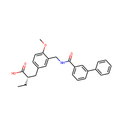 CC[C@@H](Cc1ccc(OC)c(CNC(=O)c2cccc(-c3ccccc3)c2)c1)C(=O)O ZINC000071341303