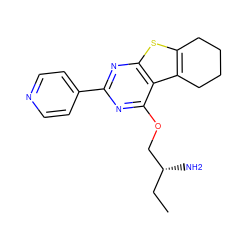 CC[C@@H](N)COc1nc(-c2ccncc2)nc2sc3c(c12)CCCC3 ZINC000223660867