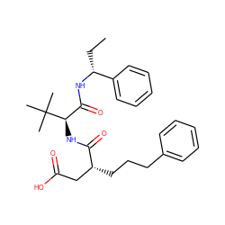 CC[C@@H](NC(=O)[C@@H](NC(=O)[C@H](CCCc1ccccc1)CC(=O)O)C(C)(C)C)c1ccccc1 ZINC000027640715