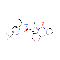 CC[C@@H](NC(=O)c1c(C)c(C(=O)N2CCC[C@@H]2C)n2c1COCC2)c1ccc(C(F)(F)F)nc1 ZINC000146079476