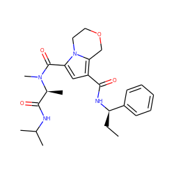 CC[C@@H](NC(=O)c1cc(C(=O)N(C)[C@@H](C)C(=O)NC(C)C)n2c1COCC2)c1ccccc1 ZINC000146062972