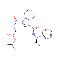 CC[C@@H](NC(=O)c1cc(C(=O)N(C)CC(=O)OC(C)C)n2c1COCC2)c1ccccc1 ZINC000143877568