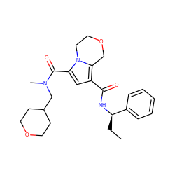 CC[C@@H](NC(=O)c1cc(C(=O)N(C)CC2CCOCC2)n2c1COCC2)c1ccccc1 ZINC000146110588