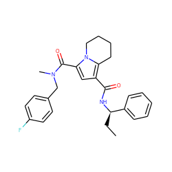 CC[C@@H](NC(=O)c1cc(C(=O)N(C)Cc2ccc(F)cc2)n2c1CCCC2)c1ccccc1 ZINC000143884038