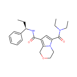 CC[C@@H](NC(=O)c1cc(C(=O)N(CC)CC)n2c1COCC2)c1ccccc1 ZINC000146129105