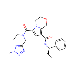 CC[C@@H](NC(=O)c1cc(C(=O)N(CC)Cc2nnn(C)n2)n2c1COCC2)c1ccccc1 ZINC001772602811