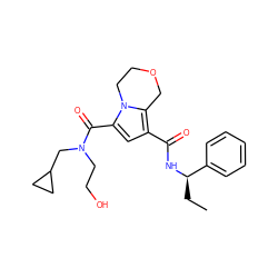 CC[C@@H](NC(=O)c1cc(C(=O)N(CCO)CC2CC2)n2c1COCC2)c1ccccc1 ZINC000143914276