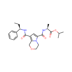 CC[C@@H](NC(=O)c1cc(C(=O)N[C@@H](C)C(=O)OC(C)C)n2c1COCC2)c1ccccc1 ZINC000143670556