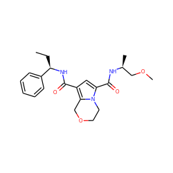 CC[C@@H](NC(=O)c1cc(C(=O)N[C@@H](C)COC)n2c1COCC2)c1ccccc1 ZINC000143929507