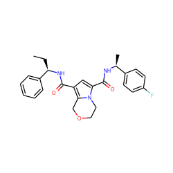 CC[C@@H](NC(=O)c1cc(C(=O)N[C@@H](C)c2ccc(F)cc2)n2c1COCC2)c1ccccc1 ZINC000146135924