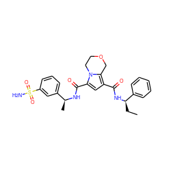 CC[C@@H](NC(=O)c1cc(C(=O)N[C@@H](C)c2cccc(S(N)(=O)=O)c2)n2c1COCC2)c1ccccc1 ZINC000146124416