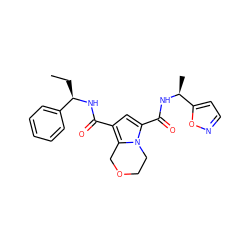 CC[C@@H](NC(=O)c1cc(C(=O)N[C@@H](C)c2ccno2)n2c1COCC2)c1ccccc1 ZINC000146057002