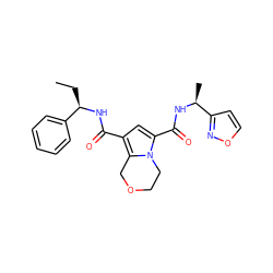 CC[C@@H](NC(=O)c1cc(C(=O)N[C@@H](C)c2ccon2)n2c1COCC2)c1ccccc1 ZINC000143904989