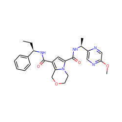 CC[C@@H](NC(=O)c1cc(C(=O)N[C@@H](C)c2cnc(OC)cn2)n2c1COCC2)c1ccccc1 ZINC000146143061