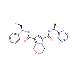 CC[C@@H](NC(=O)c1cc(C(=O)N[C@@H](C)c2cnccn2)n2c1COCC2)c1ccccc1 ZINC000143726962