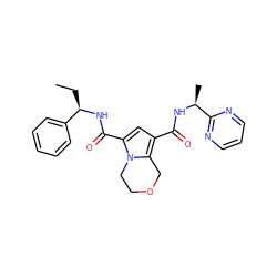 CC[C@@H](NC(=O)c1cc(C(=O)N[C@@H](C)c2ncccn2)c2n1CCOC2)c1ccccc1 ZINC000146072546