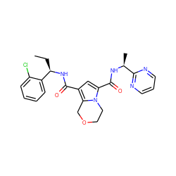 CC[C@@H](NC(=O)c1cc(C(=O)N[C@@H](C)c2ncccn2)n2c1COCC2)c1ccccc1Cl ZINC000146127289