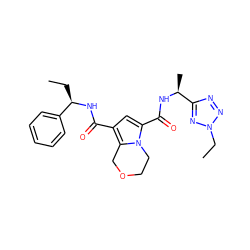 CC[C@@H](NC(=O)c1cc(C(=O)N[C@@H](C)c2nnn(CC)n2)n2c1COCC2)c1ccccc1 ZINC000146113735