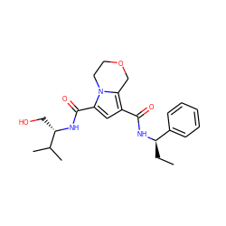 CC[C@@H](NC(=O)c1cc(C(=O)N[C@@H](CO)C(C)C)n2c1COCC2)c1ccccc1 ZINC000146144043