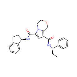 CC[C@@H](NC(=O)c1cc(C(=O)N[C@@H]2CCc3ccccc32)n2c1COCC2)c1ccccc1 ZINC000146128895