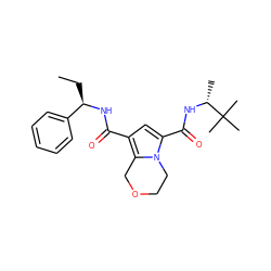 CC[C@@H](NC(=O)c1cc(C(=O)N[C@H](C)C(C)(C)C)n2c1COCC2)c1ccccc1 ZINC000146094803