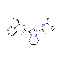 CC[C@@H](NC(=O)c1cc(C(=O)N[C@H](C)C2CC2)n2c1CCCC2)c1ccccc1 ZINC000143884895