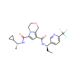 CC[C@@H](NC(=O)c1cc(C(=O)N[C@H](C)C2CC2)n2c1COCC2)c1ccc(C(F)(F)F)nc1 ZINC000146150677