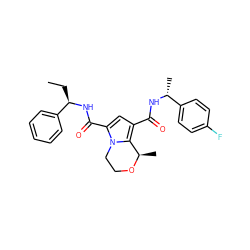 CC[C@@H](NC(=O)c1cc(C(=O)N[C@H](C)c2ccc(F)cc2)c2n1CCO[C@@H]2C)c1ccccc1 ZINC000146060136