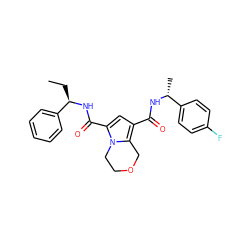 CC[C@@H](NC(=O)c1cc(C(=O)N[C@H](C)c2ccc(F)cc2)c2n1CCOC2)c1ccccc1 ZINC000205568579