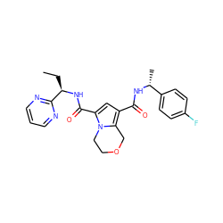 CC[C@@H](NC(=O)c1cc(C(=O)N[C@H](C)c2ccc(F)cc2)c2n1CCOC2)c1ncccn1 ZINC000146127667