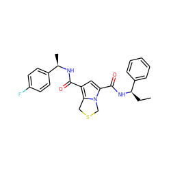 CC[C@@H](NC(=O)c1cc(C(=O)N[C@H](C)c2ccc(F)cc2)c2n1CSC2)c1ccccc1 ZINC000146076855