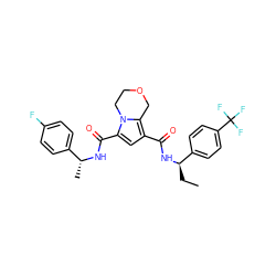 CC[C@@H](NC(=O)c1cc(C(=O)N[C@H](C)c2ccc(F)cc2)n2c1COCC2)c1ccc(C(F)(F)F)cc1 ZINC000146122864