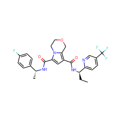 CC[C@@H](NC(=O)c1cc(C(=O)N[C@H](C)c2ccc(F)cc2)n2c1COCC2)c1ccc(C(F)(F)F)cn1 ZINC000146068641