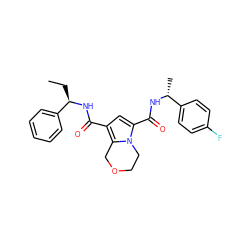 CC[C@@H](NC(=O)c1cc(C(=O)N[C@H](C)c2ccc(F)cc2)n2c1COCC2)c1ccccc1 ZINC000146056553